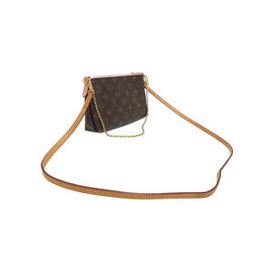 Louis Vuitton Leather Brown Clutch Bag Pallas Monogram